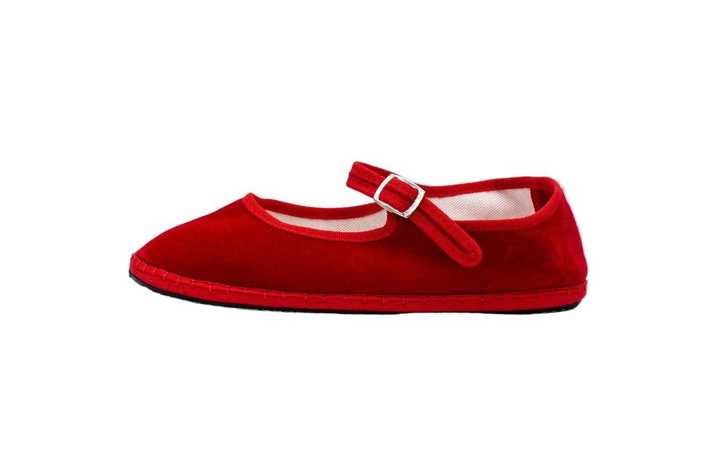 Red velvet Friulane with strap