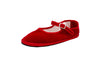 Friulane con cinturino in velluto rosso