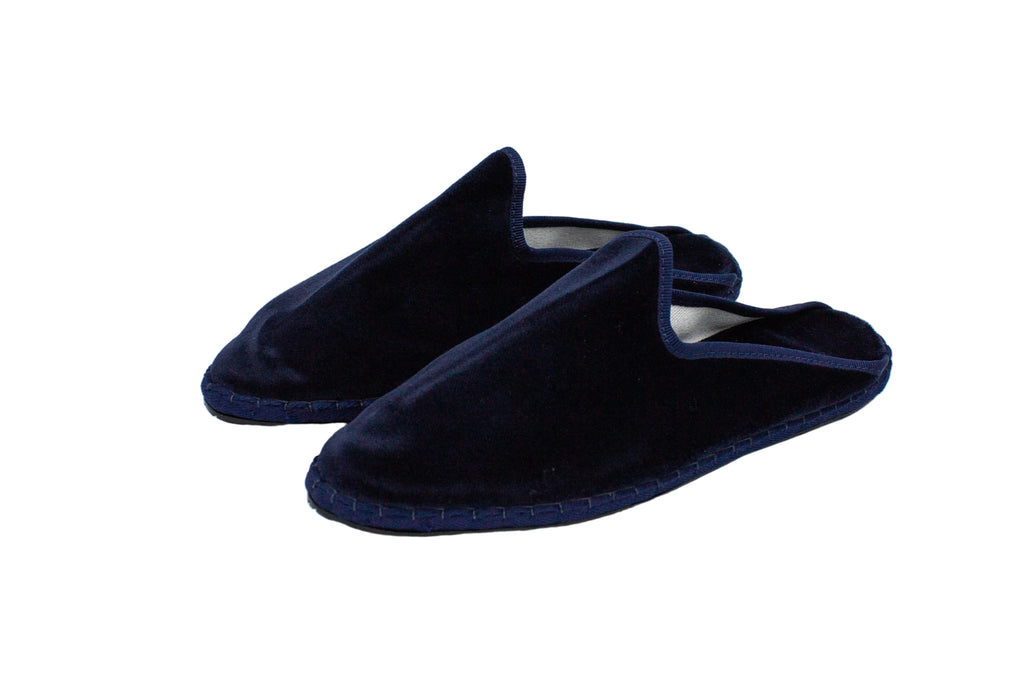 Friulane sabot in velluto blu donna