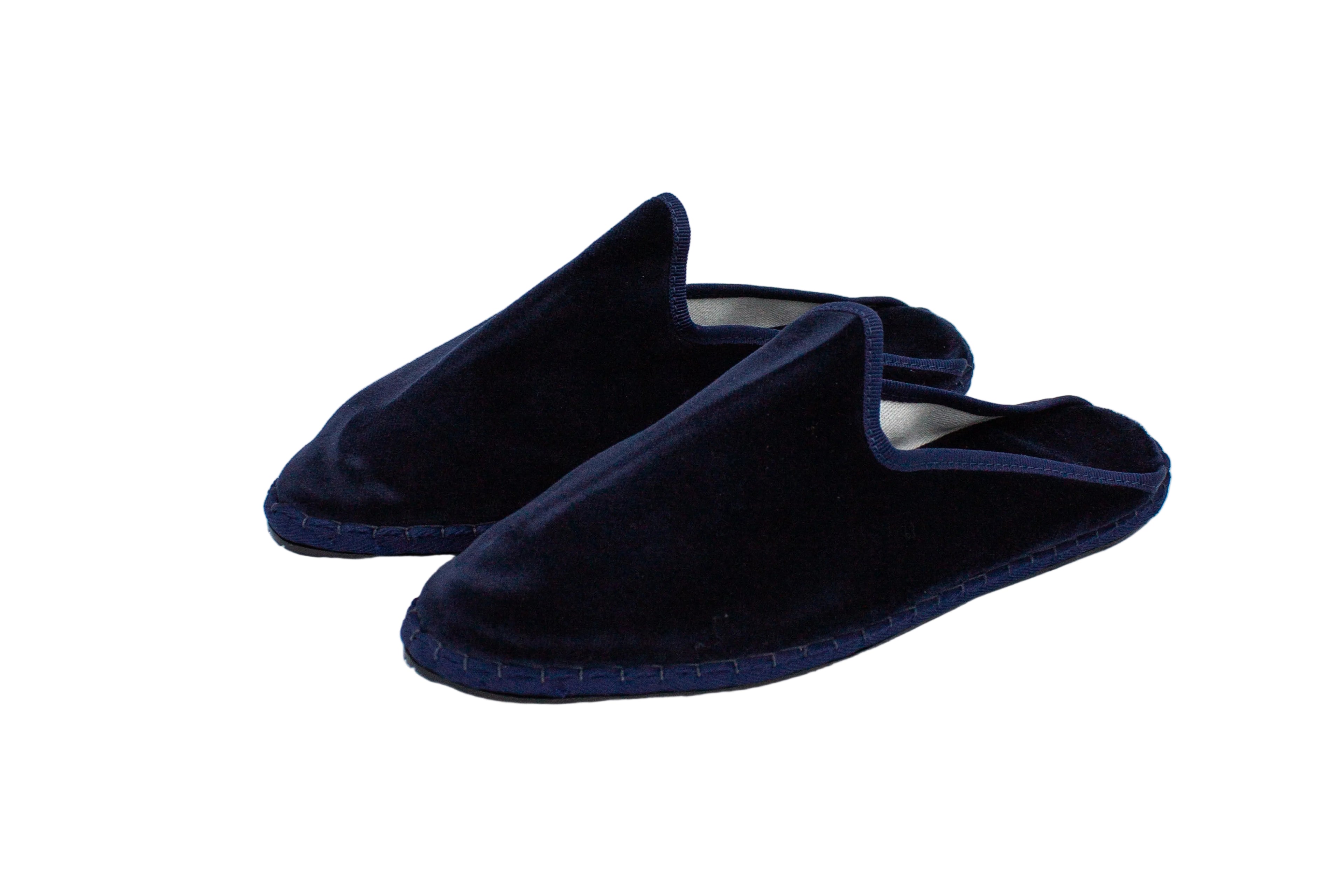Friulane sabot in velluto blu donna