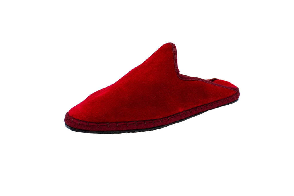 Friulane sabot in velluto rosso cardinale donna