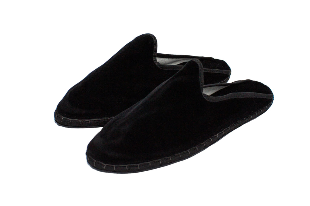 Friulane sabot in velluto nero donna