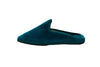 Women's petrol green velvet clogs
