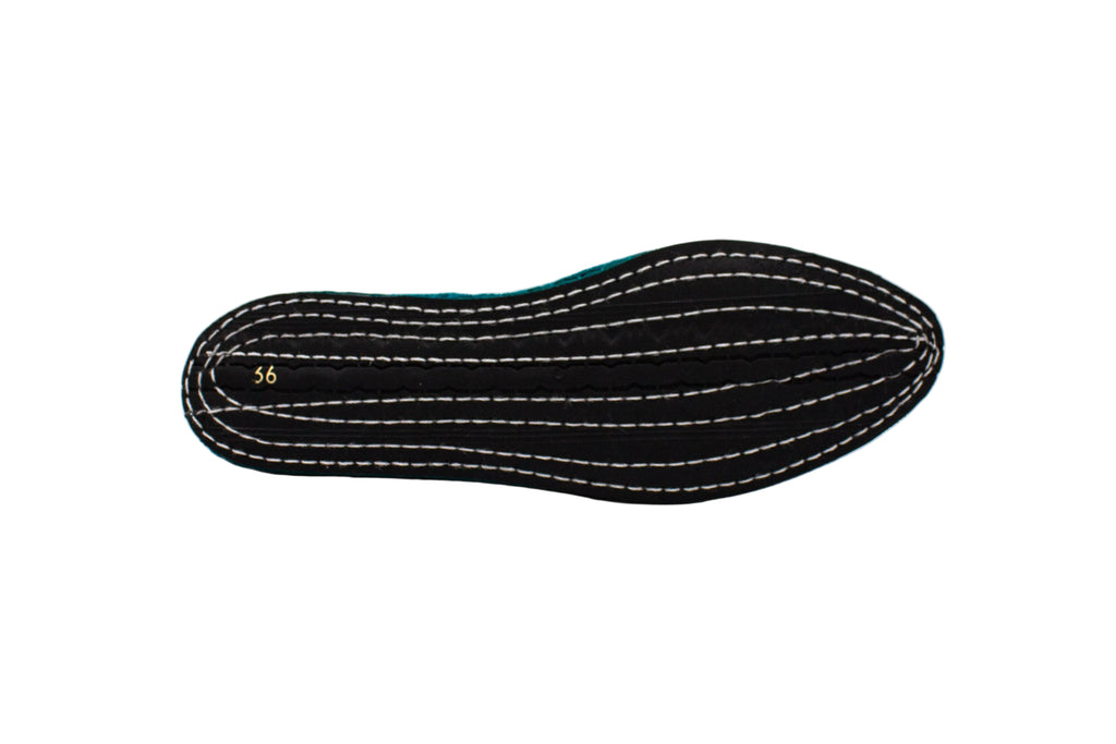 Friulane sabot in velluto verde petrolio donna