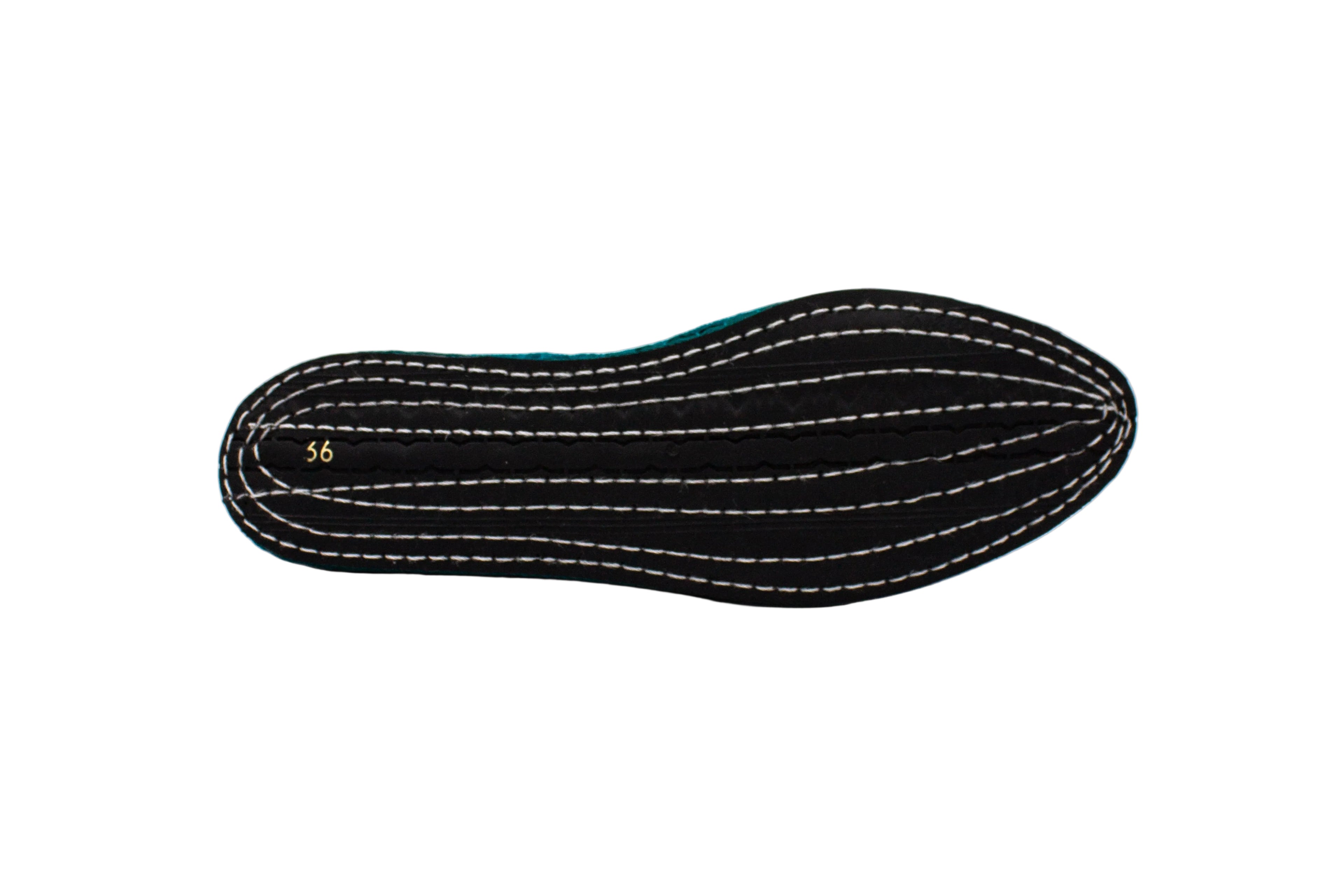 Friulane sabot in velluto verde petrolio donna