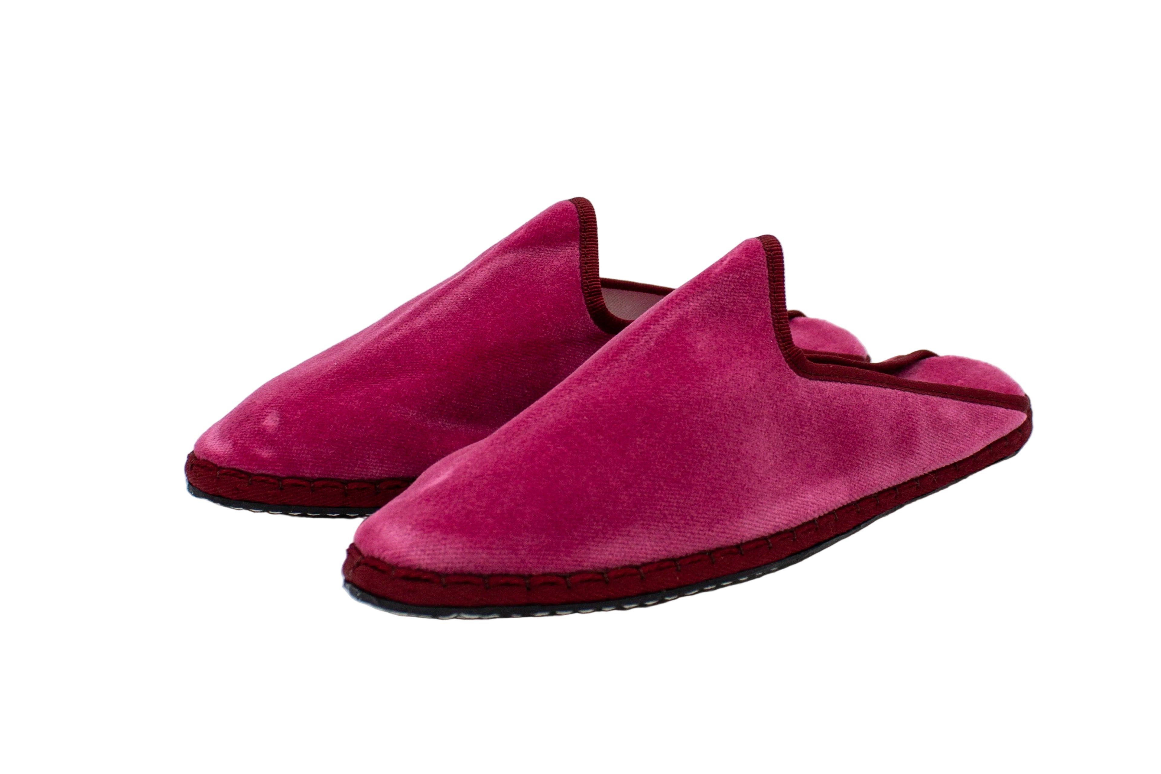 Friulane sabot in velluto rosa antico donna