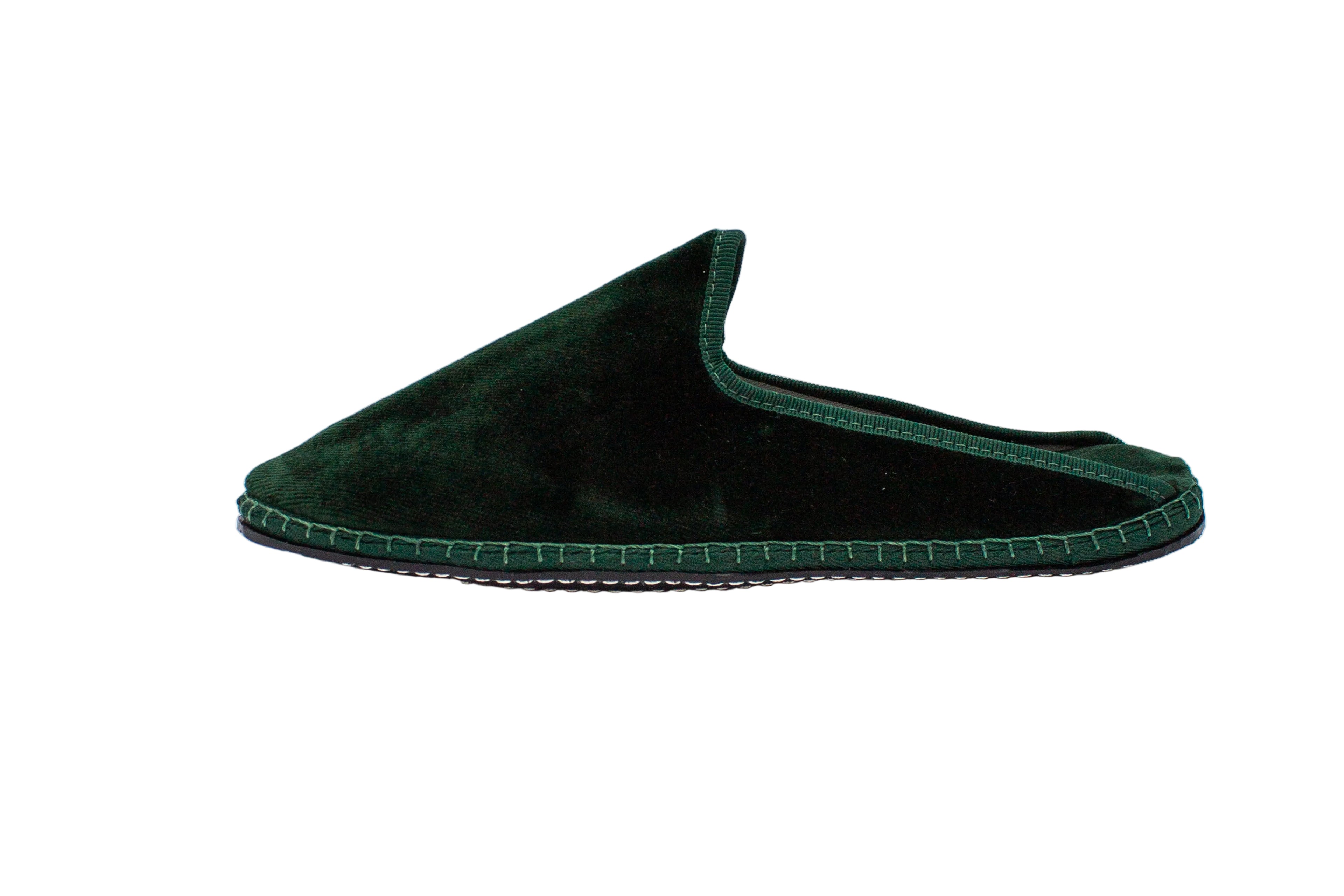 Friulane sabot in velluto verde bottiglia donna