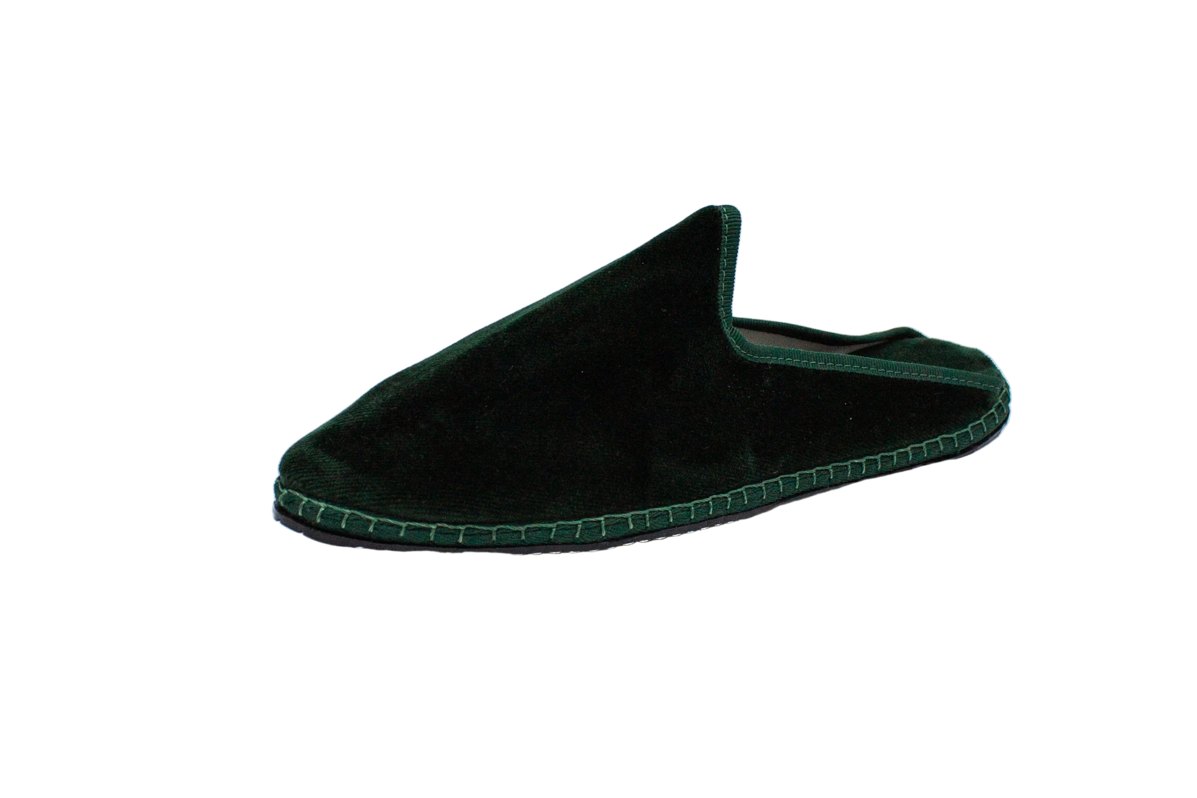 Friulane sabot in velluto verde bottiglia donna