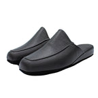 Pantofole da uomo in pelle karibu nero