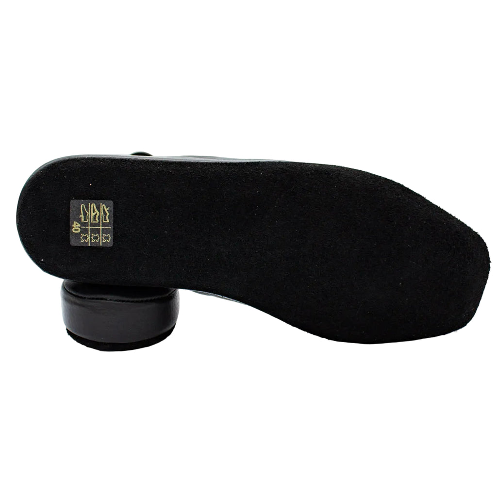 Pantofole da uomo in pelle karibu nero