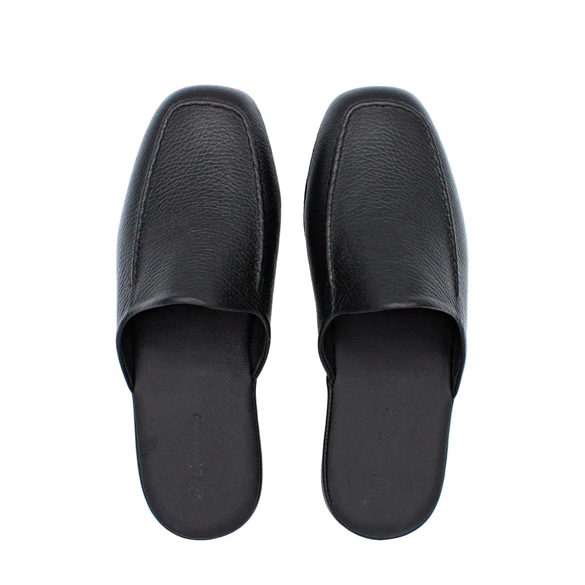 Pantofole da uomo in pelle karibu nero