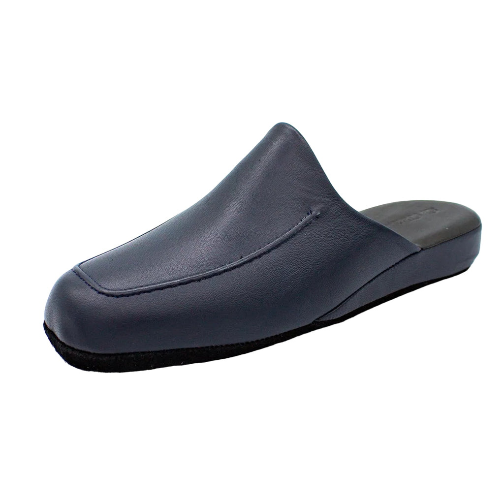 Pantofole da uomo in pelle blu