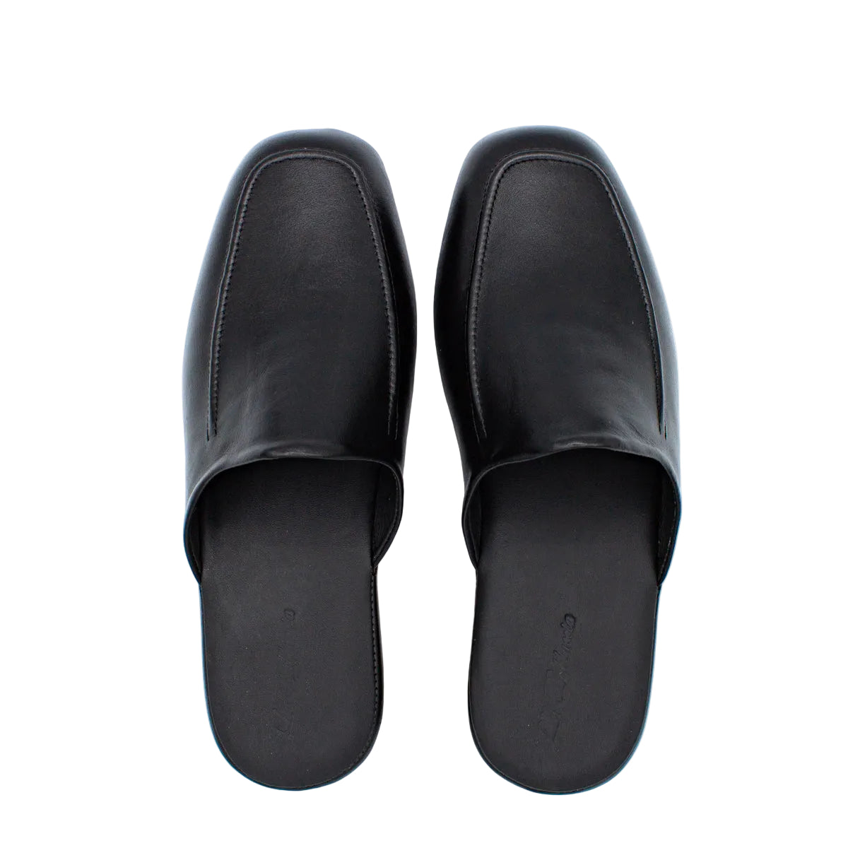 Pantofole da uomo in pelle nero