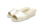 Ciabatte aperte in nappa platino