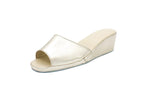 Ciabatte aperte in nappa platino