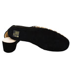 Pantofole con zeppa in velluto maculato