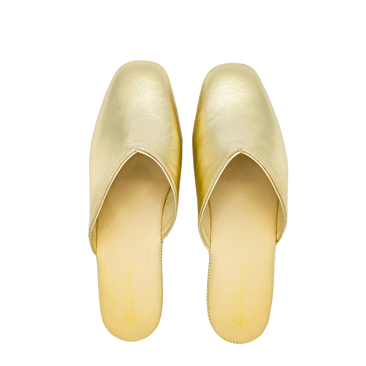 Pantofole con zeppa in nappa platino