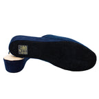 Pantofole con smerlo in camoscio blu