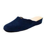 Pantofole con smerlo in camoscio blu