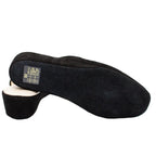 Pantofole con smerlo in camoscio nero