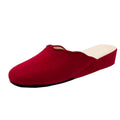 Pantofole con smerlo in camoscio rosso