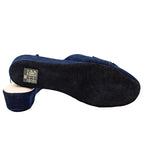 Pantofole in camoscio con fiocco blu