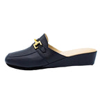 Pantofole con morsetto in nappa blu