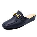 Pantofole con morsetto in nappa blu