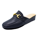 Pantofole con morsetto in nappa blu