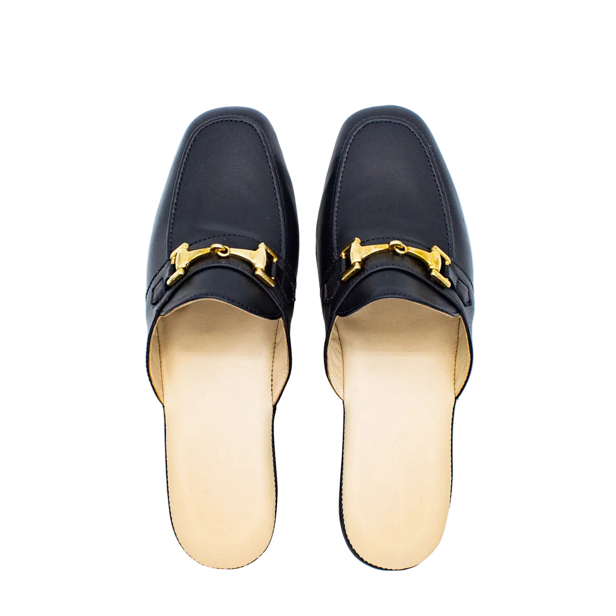 Pantofole con morsetto in nappa blu