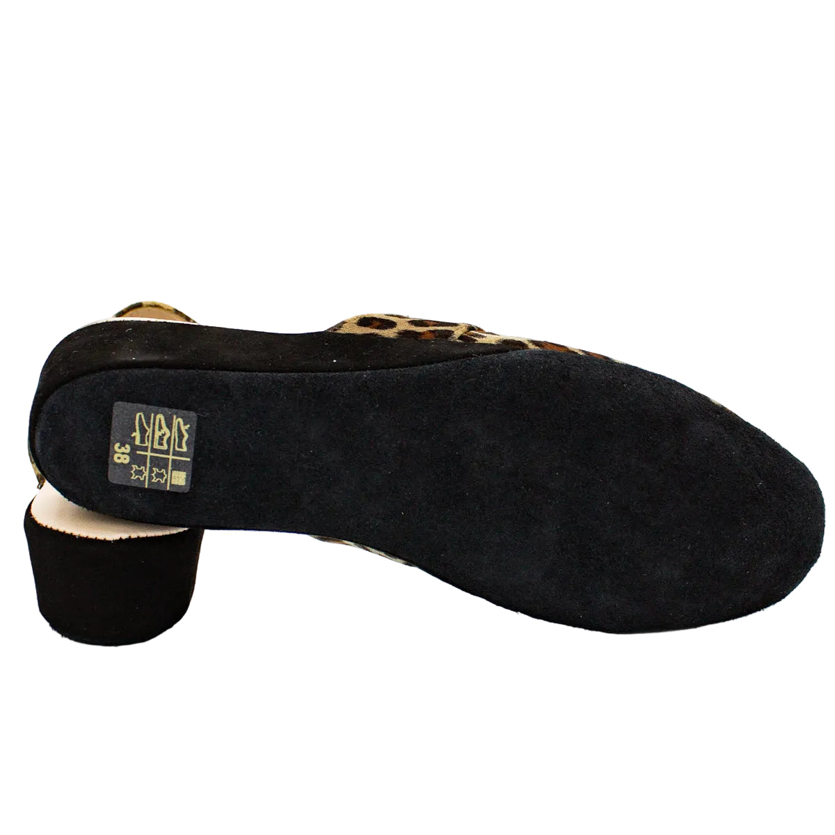 Animal print suede slipper with clamp