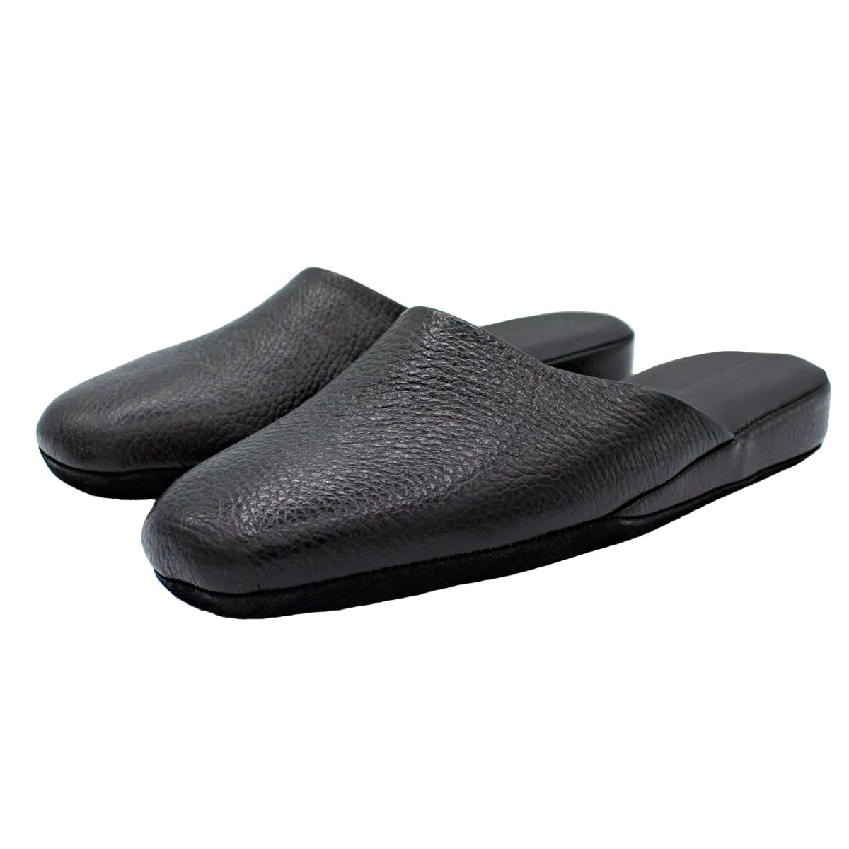 Pantofole artigianali in pelle karibu nero
