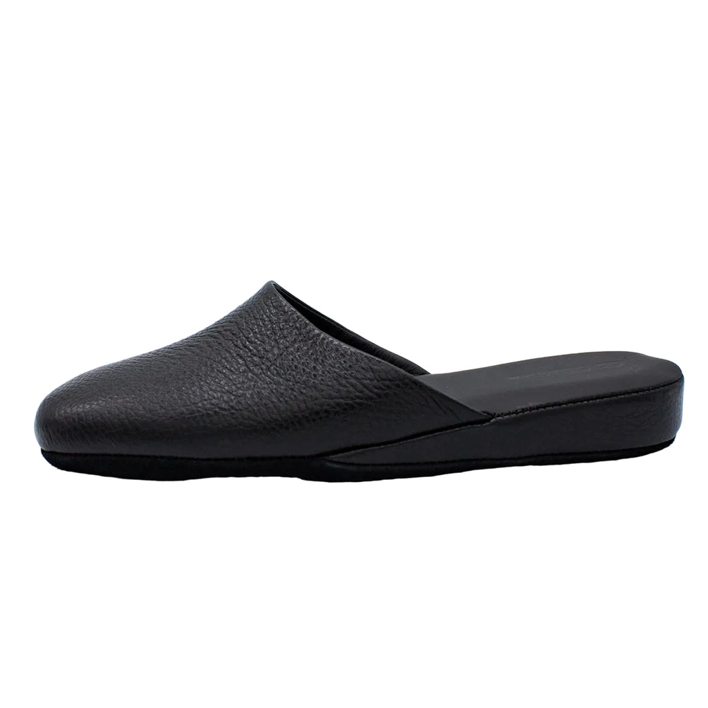 Pantofole artigianali in pelle karibu nero