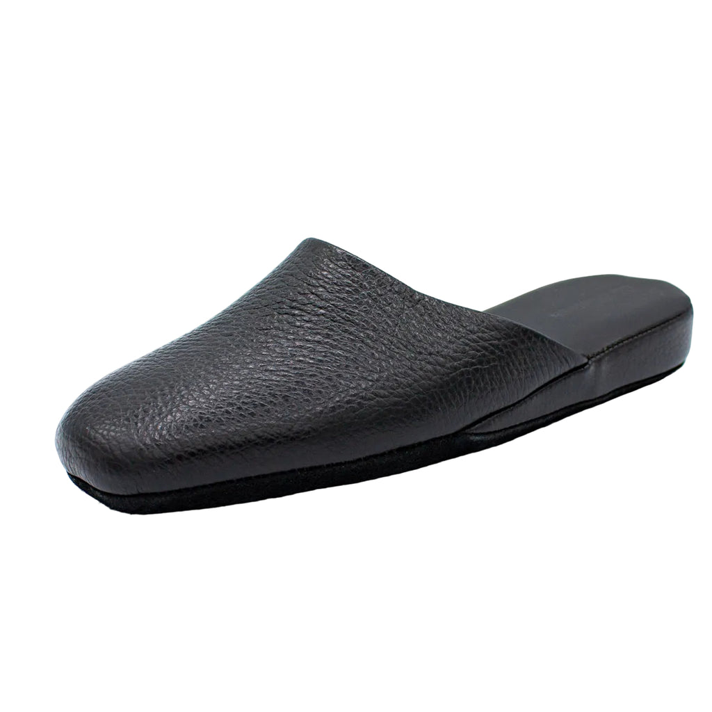 Pantofole artigianali in pelle karibu nero