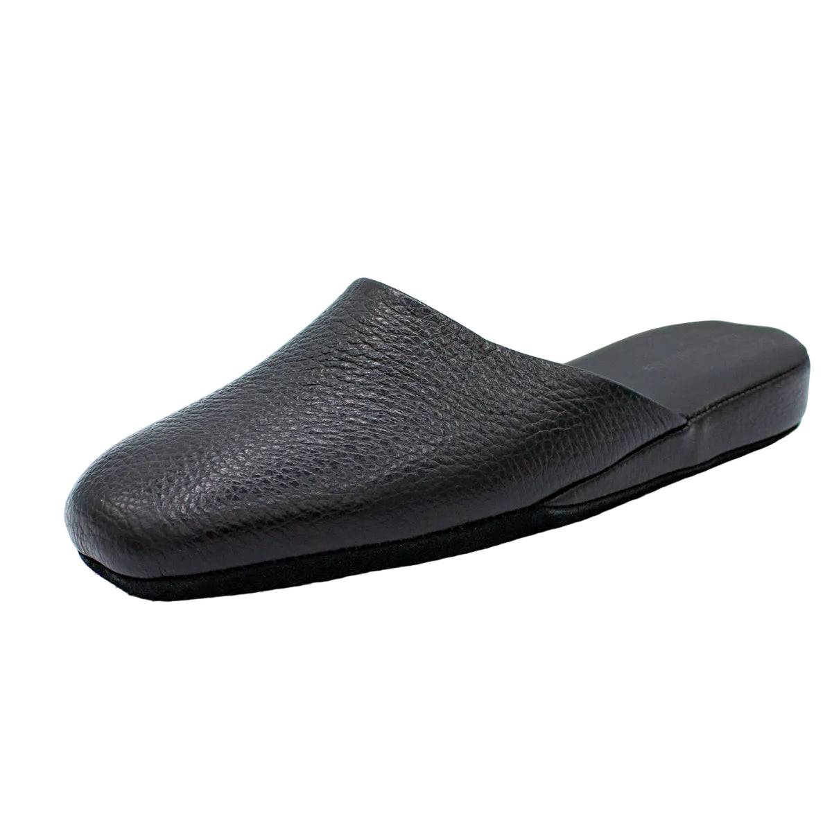 Pantofole artigianali in pelle karibu nero