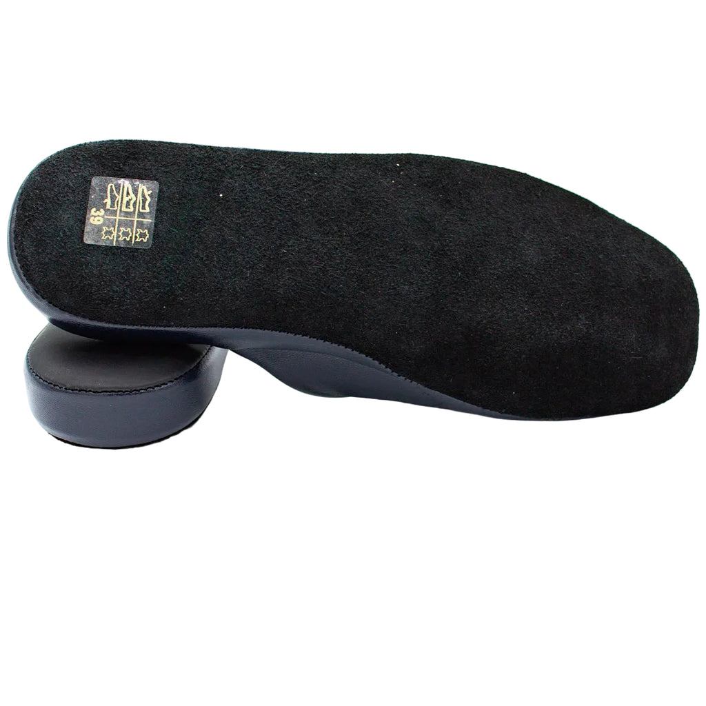 Pantofole artigianali in pelle blu