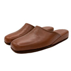 Pantofole artigianali in pelle cuoio bruciato