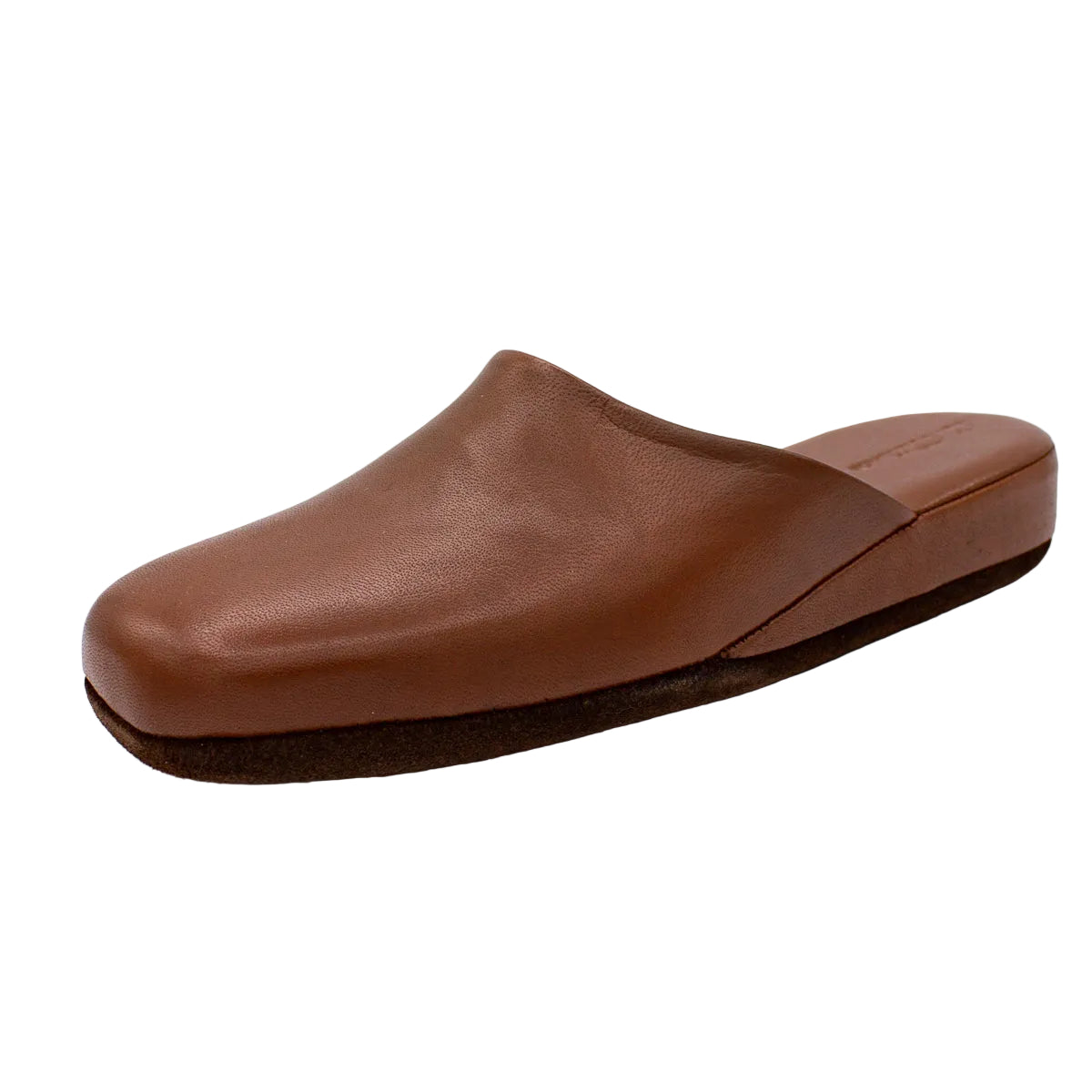 Pantofole artigianali in pelle cuoio bruciato
