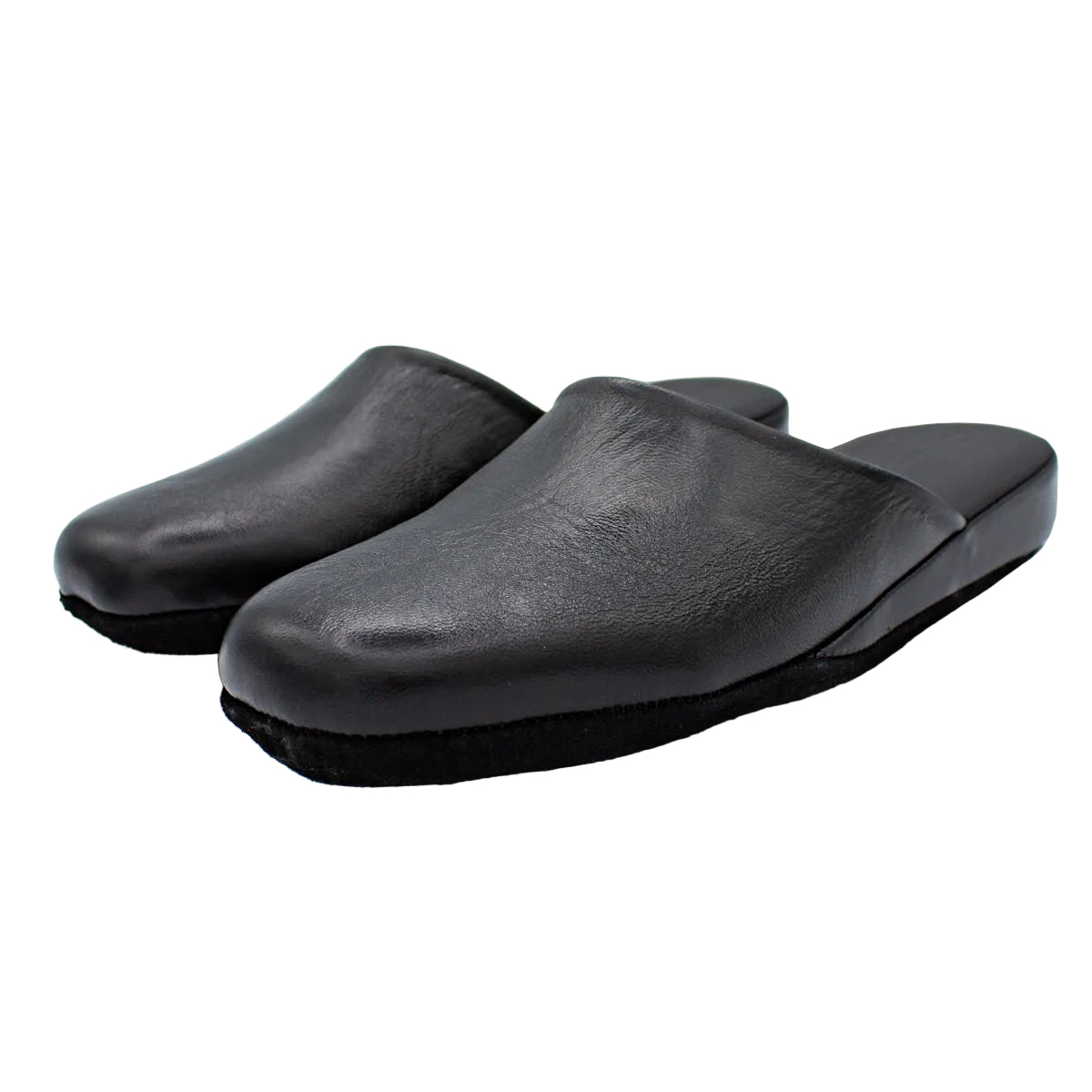 Pantofole artigianali in pelle nero