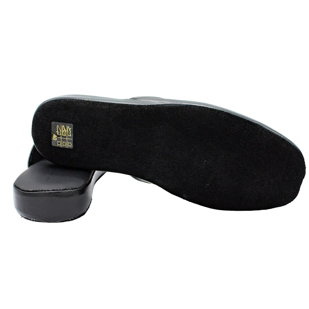Pantofole artigianali in pelle nero
