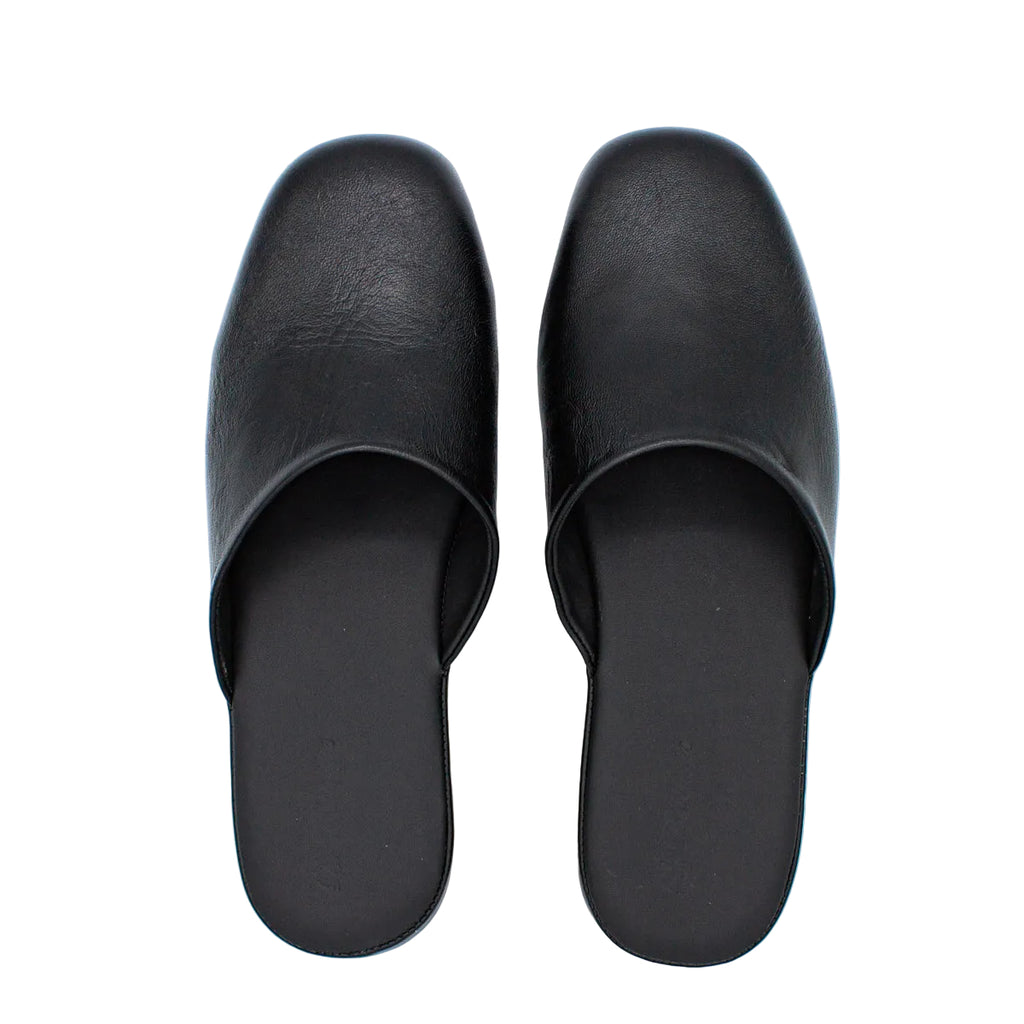 Pantofole artigianali in pelle nero