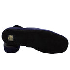 Ciabatte uomo camoscio blu con nappine