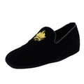 Closed velvet slipper with crown