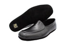 Pantofole da uomo in pelle nero piatte