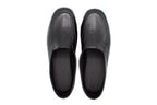 Pantofole da uomo in pelle nero piatte