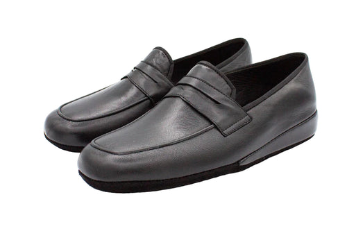 Pantofole da uomo in pelle nero con mascherina