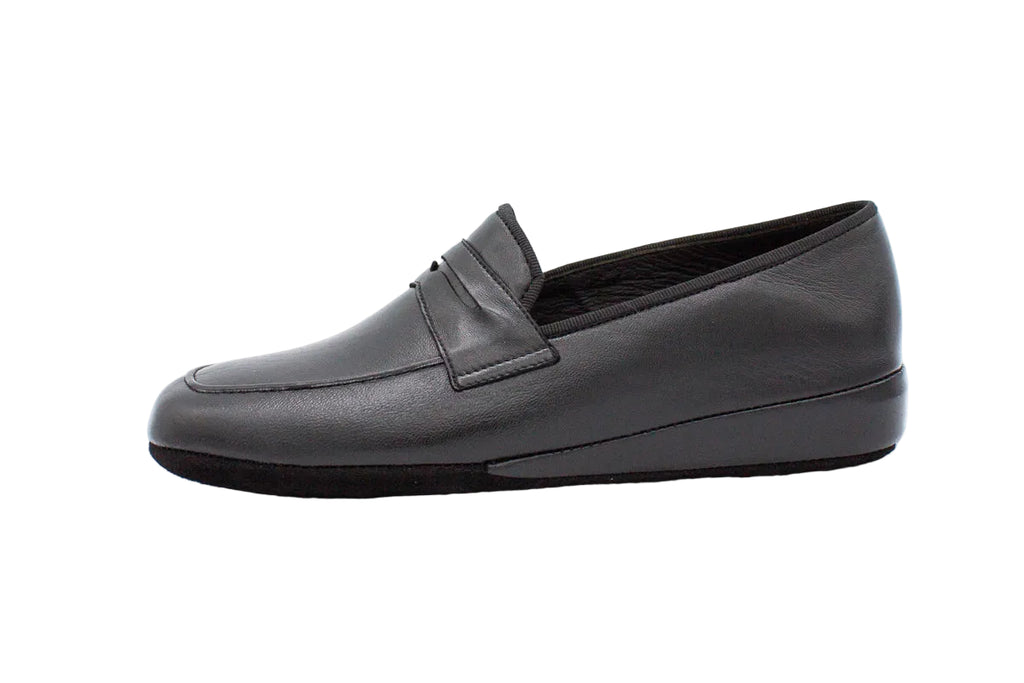 Pantofole da uomo in pelle nero con mascherina