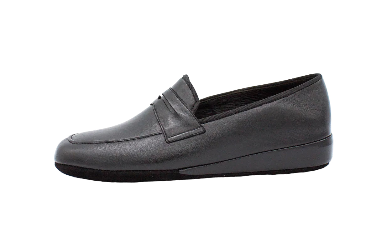 Pantofole da uomo in pelle nero con mascherina