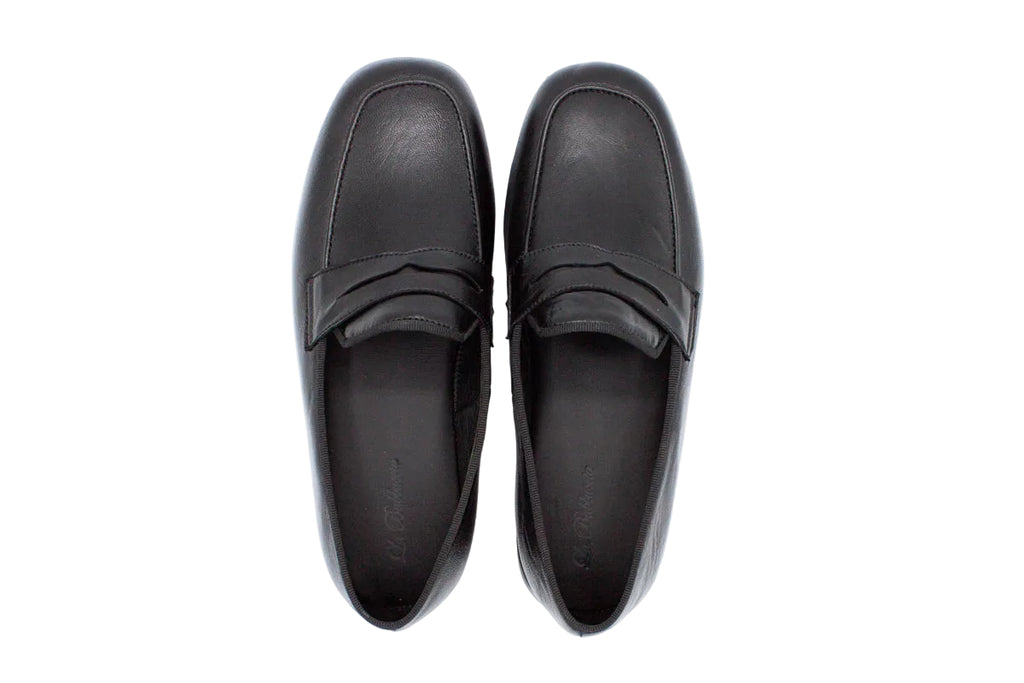 Pantofole da uomo in pelle nero con mascherina