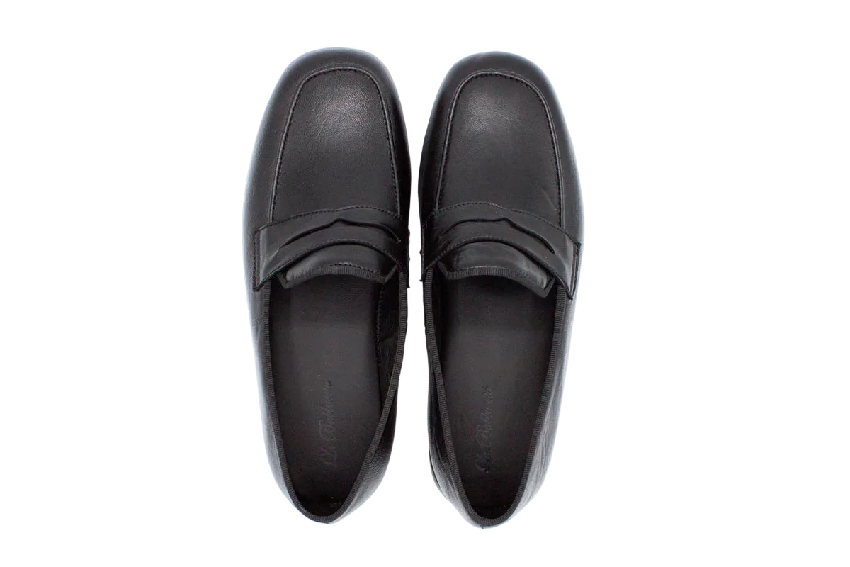 Pantofole da uomo in pelle nero con mascherina